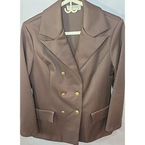 First Edition Dallas‎ Vtg 60-70s Women's Polyester Blazer Jacket Brown Sz L